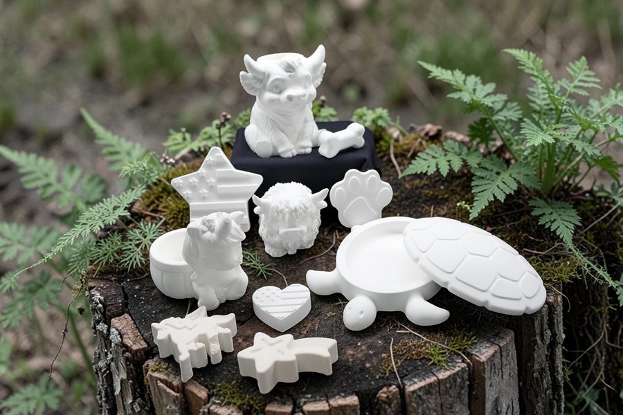 Painted plaster figurine from a Plaster Craft Kit