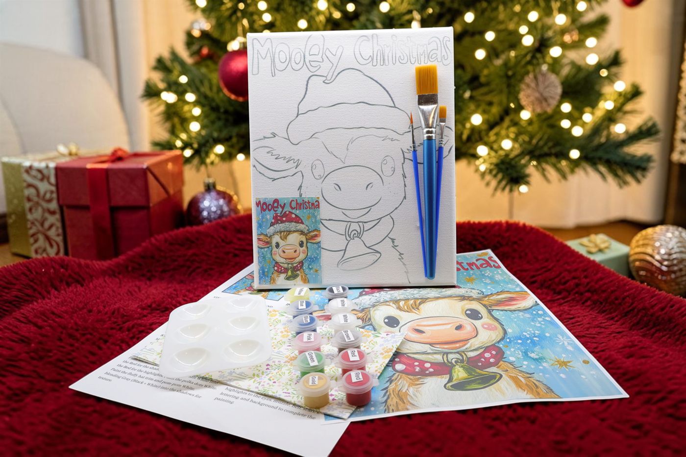Mooey Christmas Cow Painting Kit